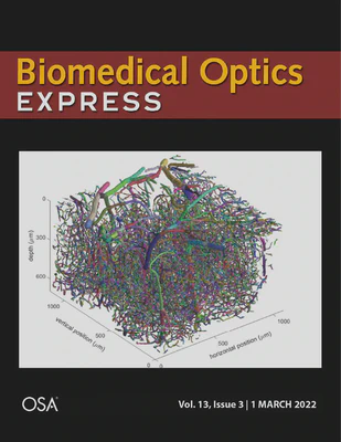 Featured on cover of *Biomedical Optics Express*